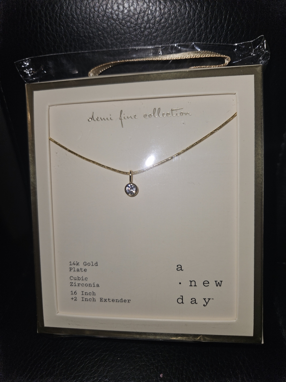 a new day Gold Cubic Zirconia Pendant Necklace